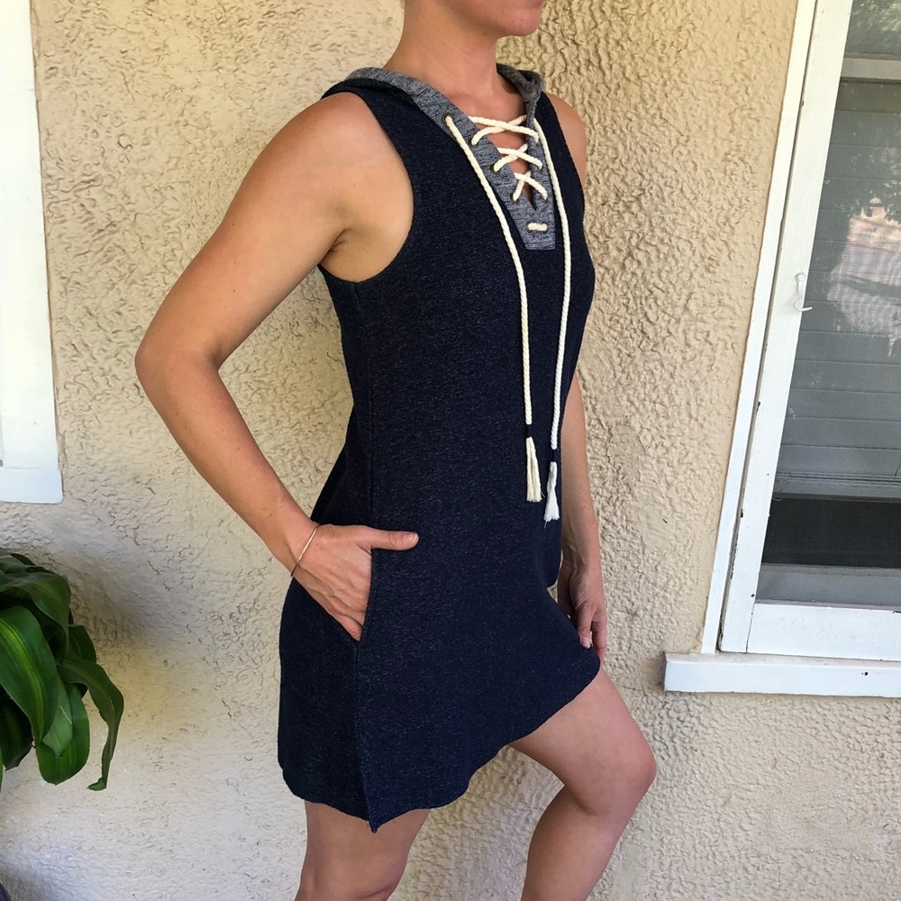 Nautical French Terry Hooded Mini w/ Pockets